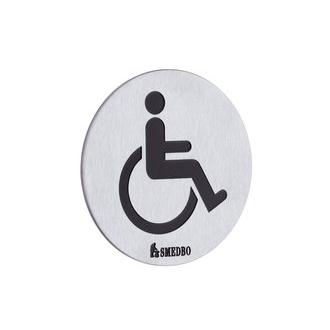 Smedbo FS959 Handicapped Restroom Sign in Brushed Stainless Steel